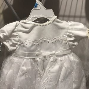 baby girl christening/ baptism dress & bonnet